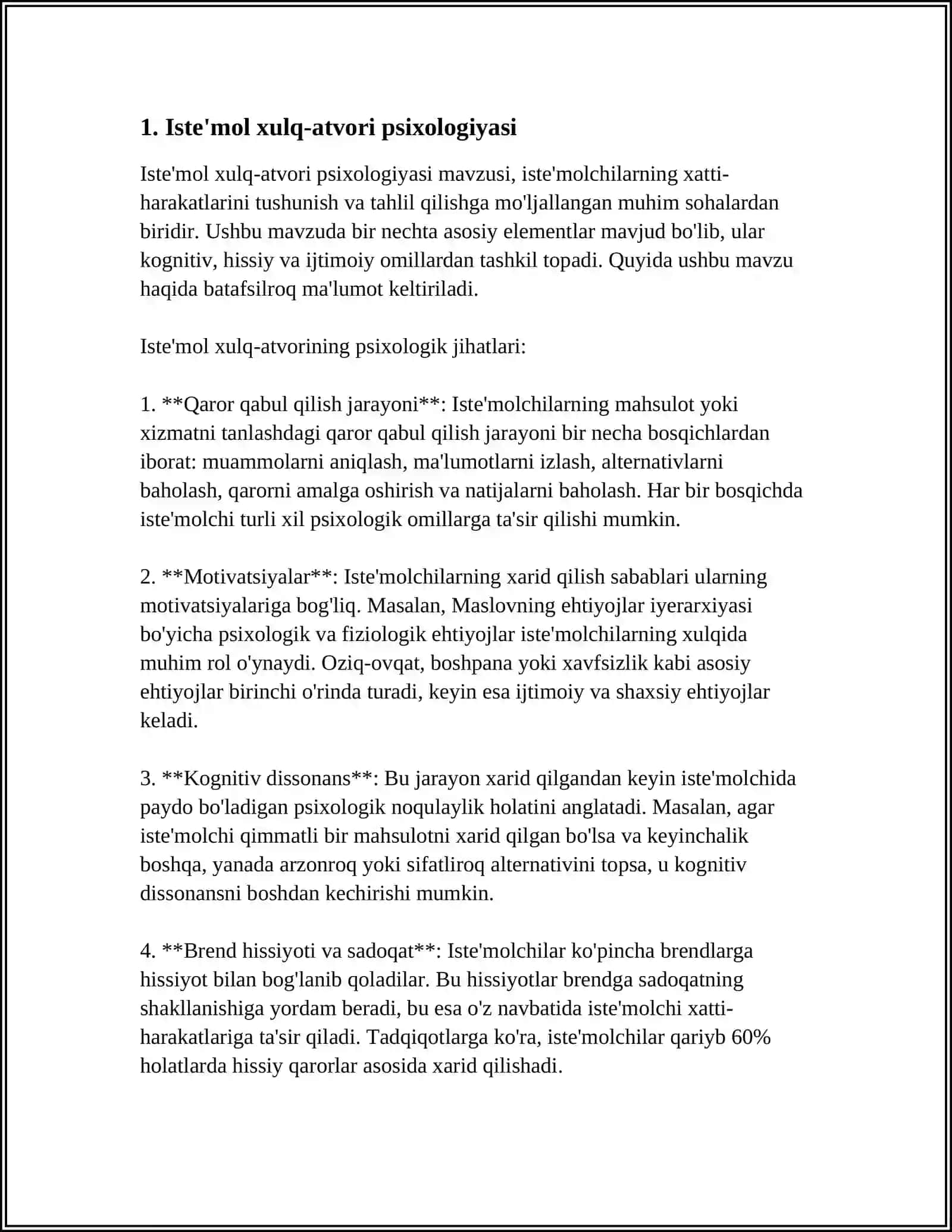 Iste'mol xulq-atvori psixologiyasi 3