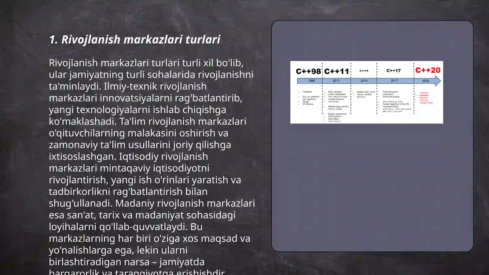 Rivojlanish markazlari turlari 5 ta rivojlantiruvchi markazlar 3