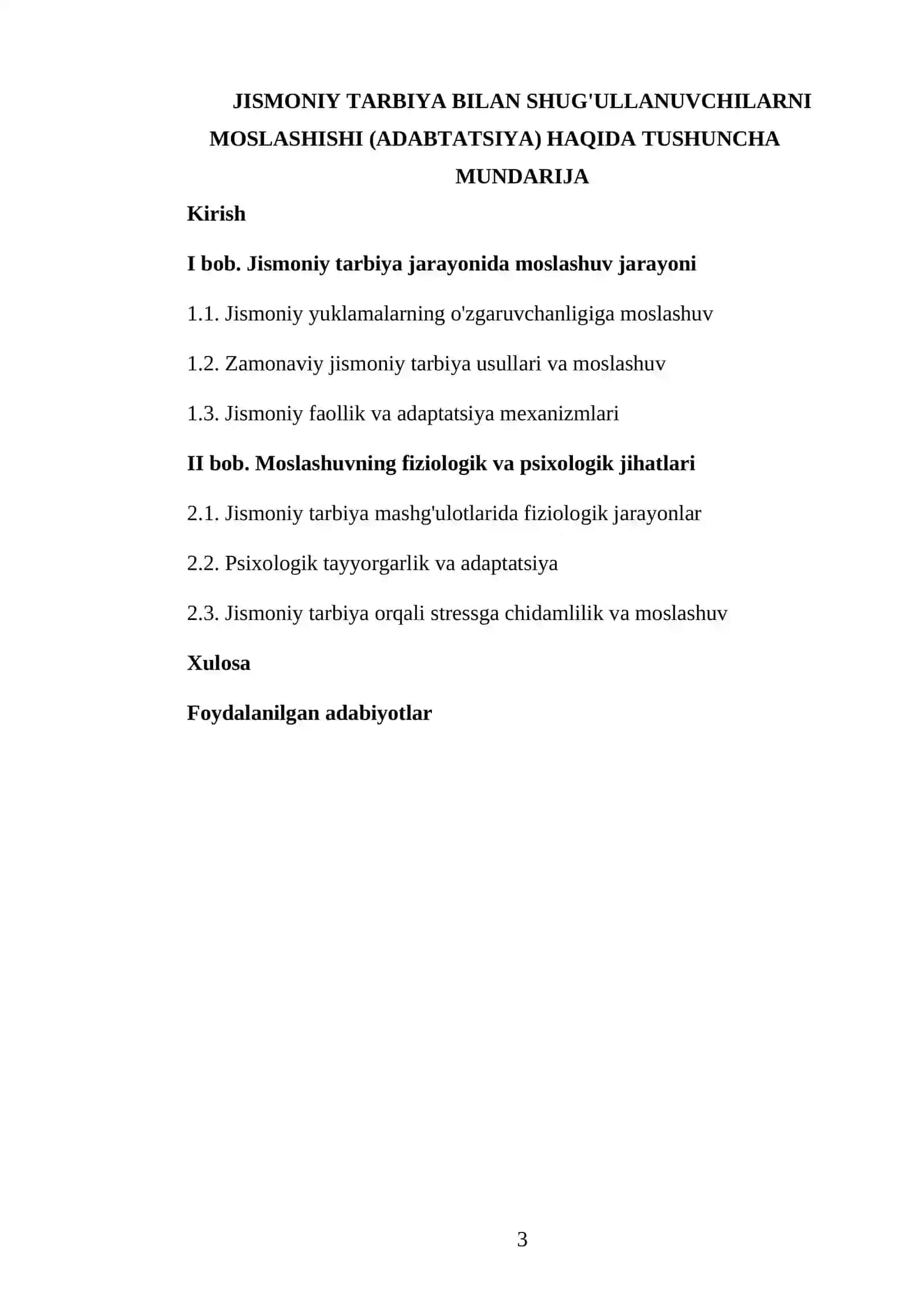 Jismoniy tarbiya bilan shug'ullanuvchilarni moslashishi (adabtatsiya) haqida tushuncha 3