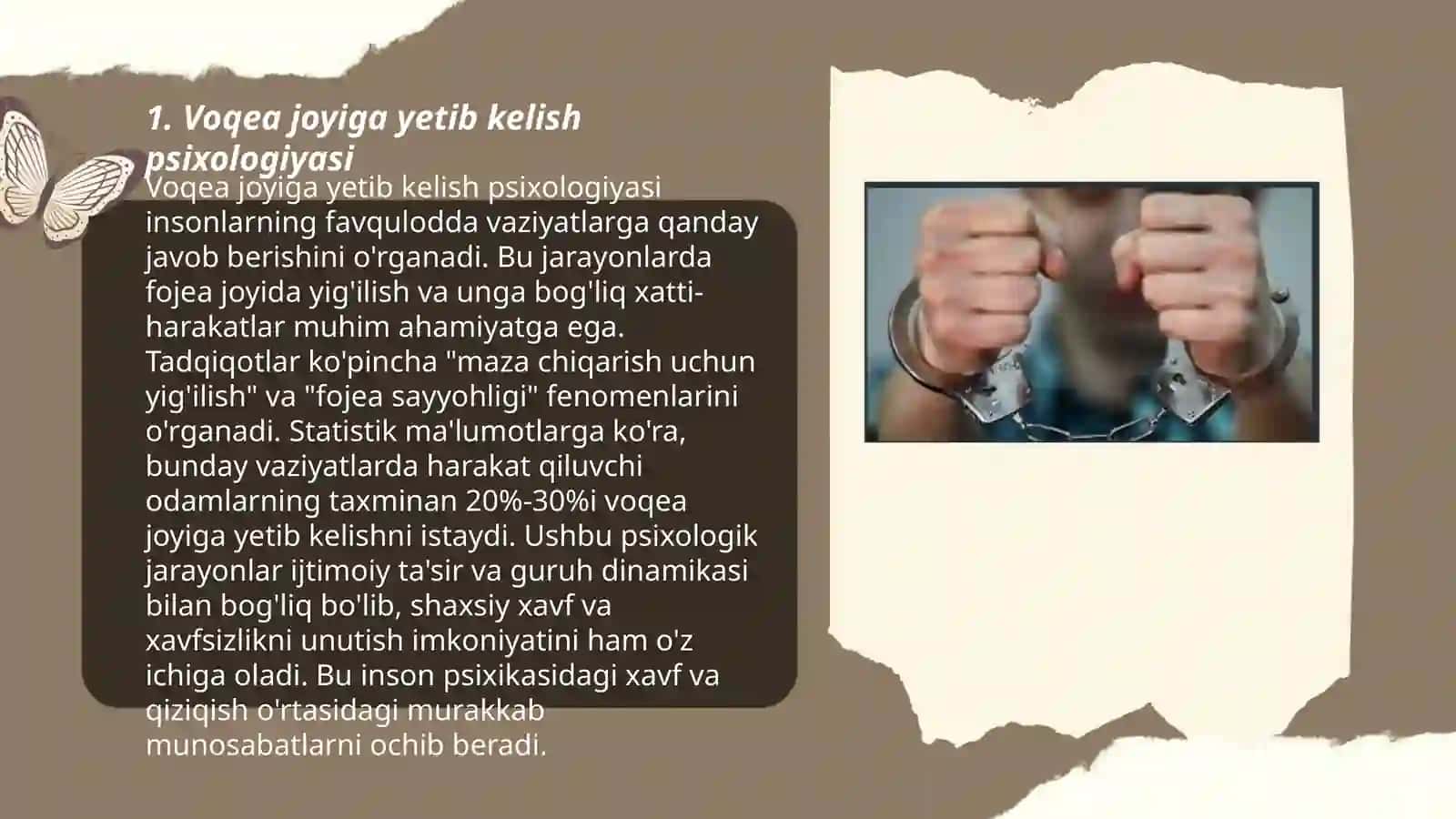 Voqea joyini kózdan kechirish va guvohlantirish psixologiyasi 3