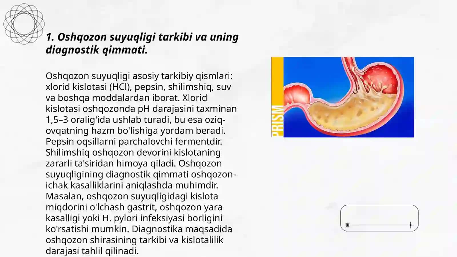 Oshqozon suyuqligi tashxisining parenteral ovqatlanish va uning klinik ahamiyati 3