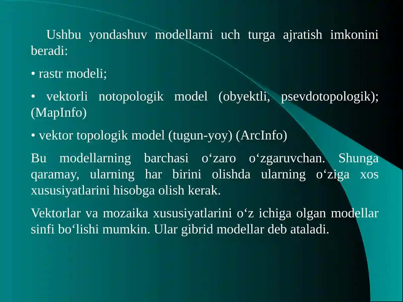 Fazoviyma’lumotlarmodellari 3