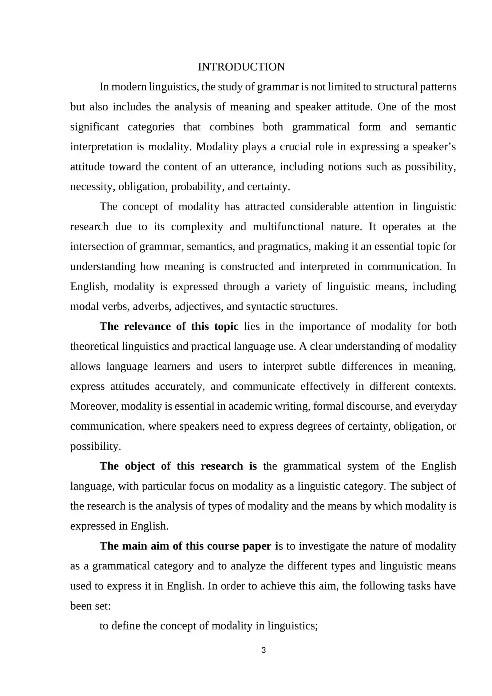 Modality as a grammar category in English 3