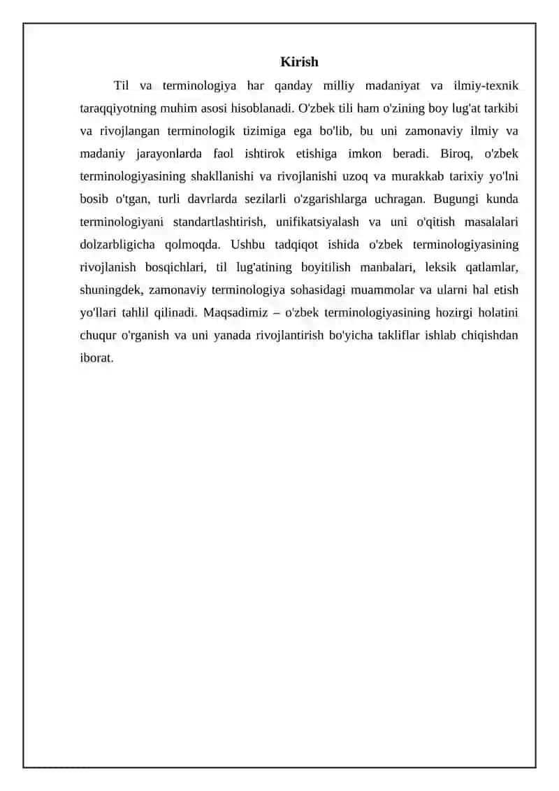 Til va terminologiya. O'zbek terminologiyasining taraqqiyot bosqichlari. Tilning lug'at tarkibi 3