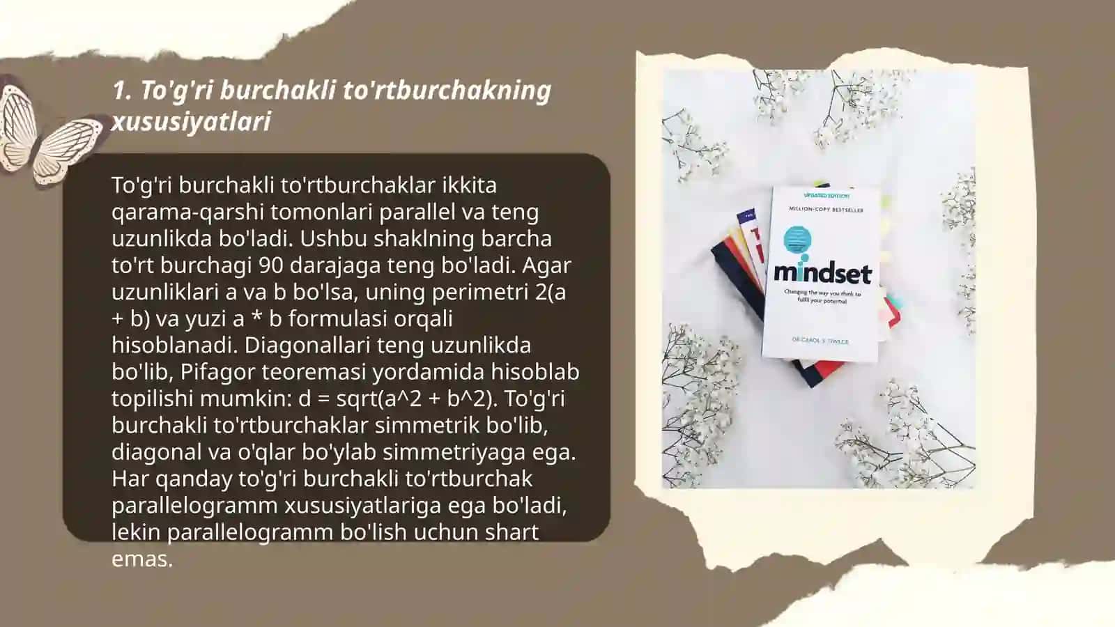 To'g'ri burchakli to'rtburchakning xususiyatlari 3