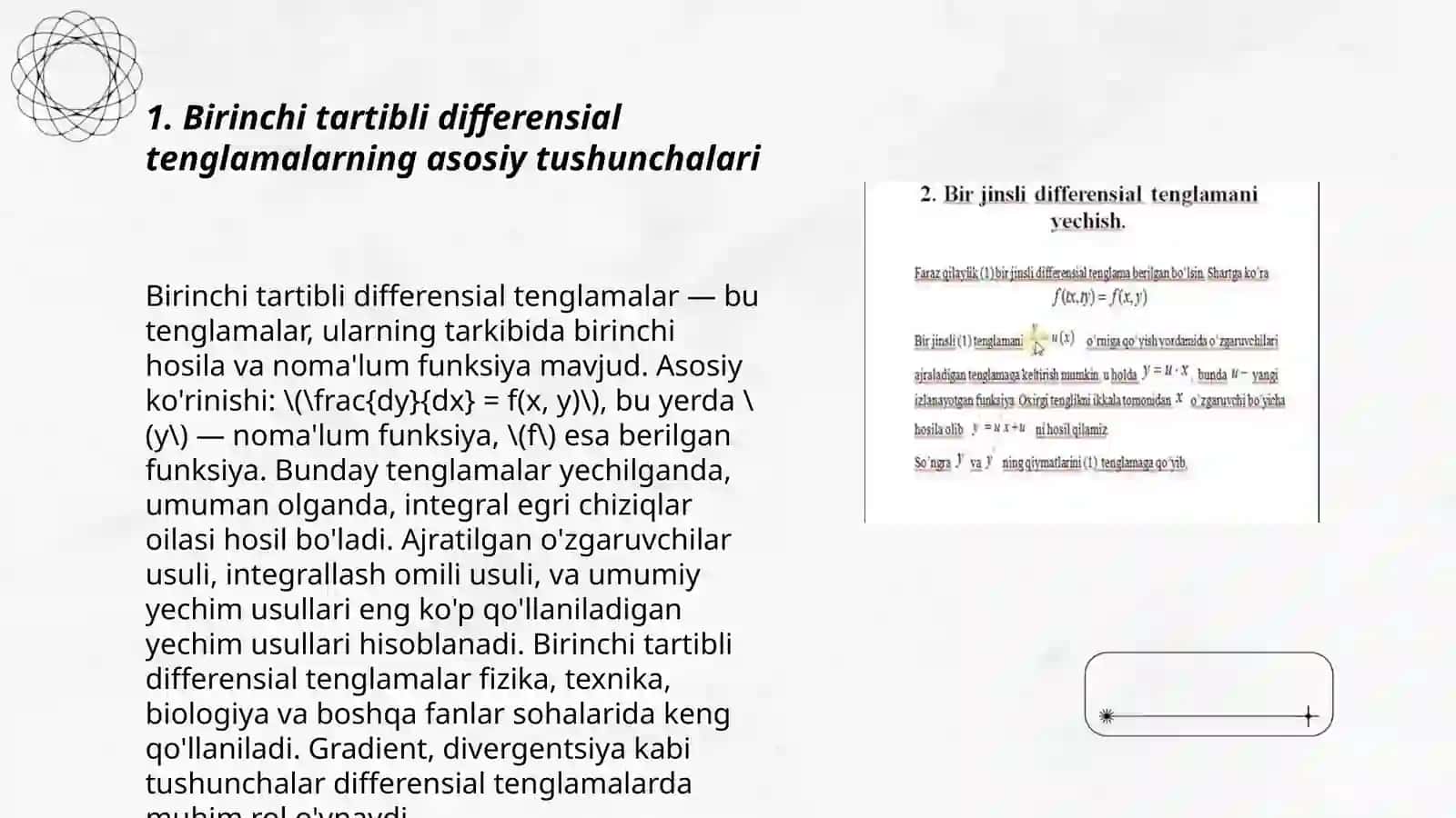 Birinchi tartibli differensial tenglamalar 3