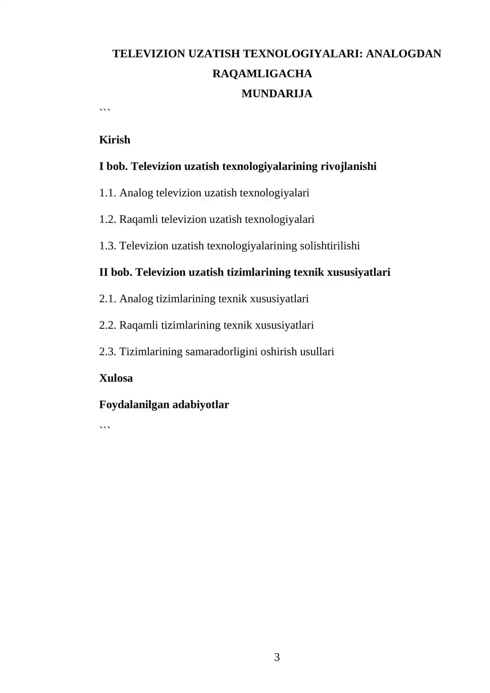 Televizion uzatish texnologiyalari: analogdan raqamligacha 3