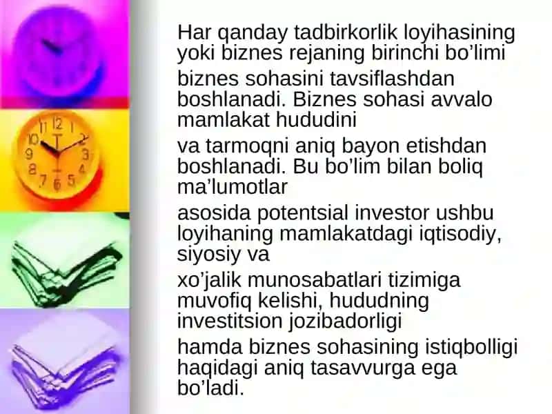 Korxona va mahsulot tavsifi 3