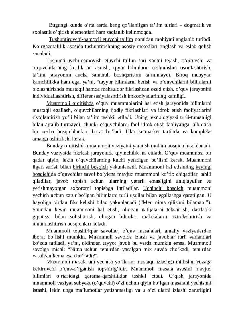 Ta’lim tashkil etish turlari va shakllari 3
