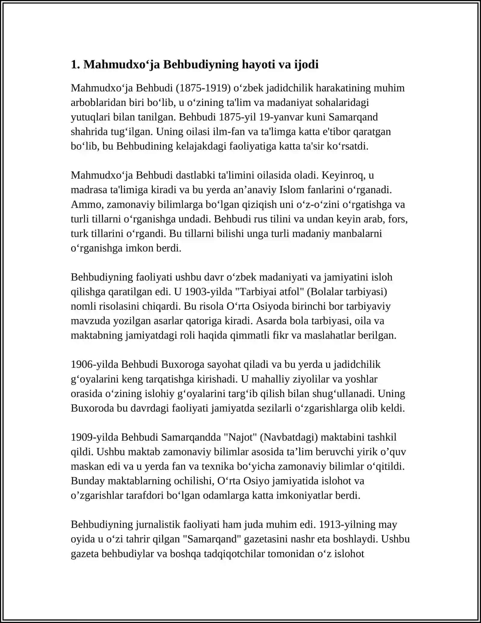 MARIFATPARVARLIK HARAKATI MAHMUDXOʻJA BEHBUDIY 3