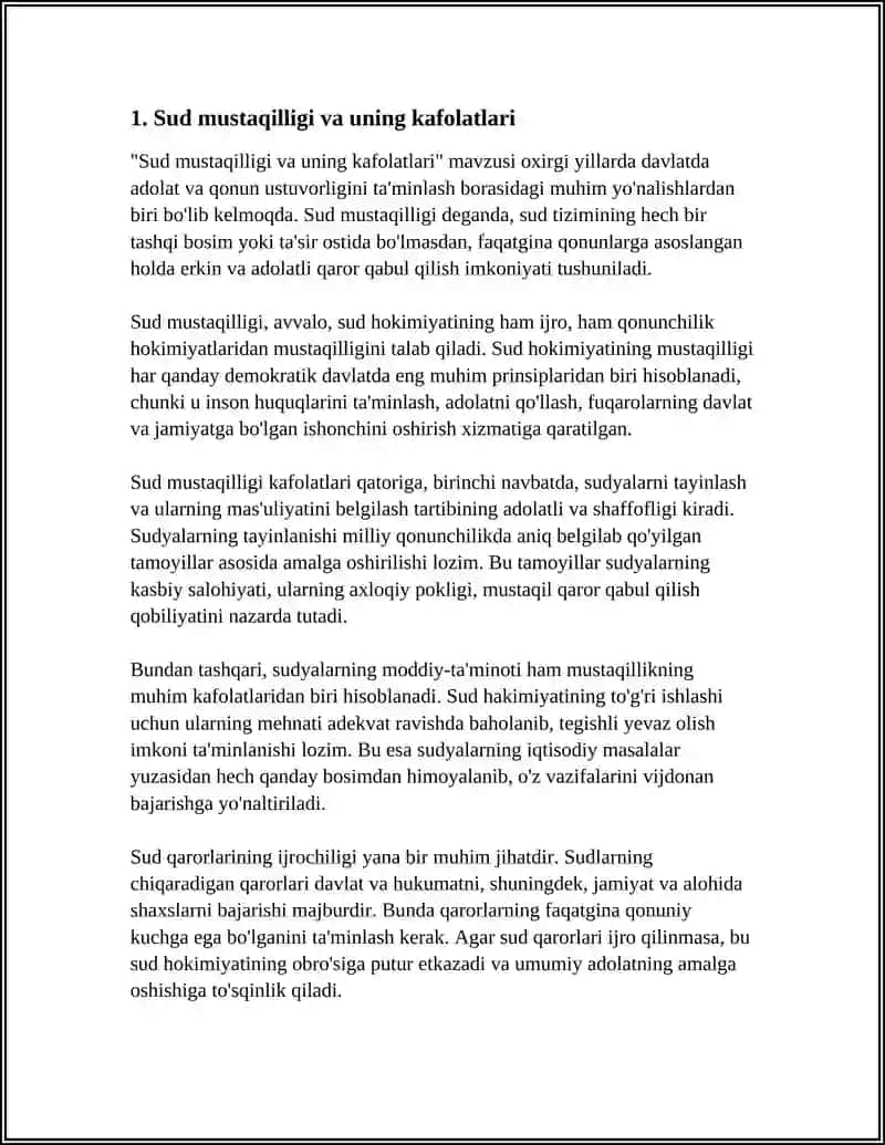 Sud mustaqilligi va uning kafolatlari 3
