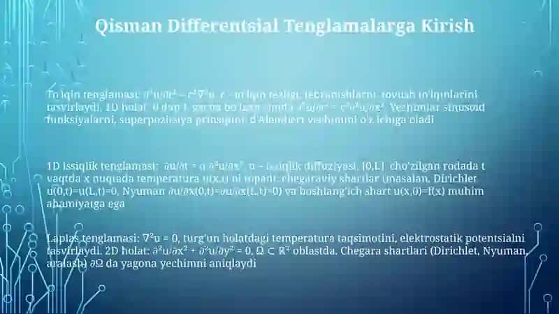 To'lqin Tenglamasi: Yechimlari va qo'llanilishi 3