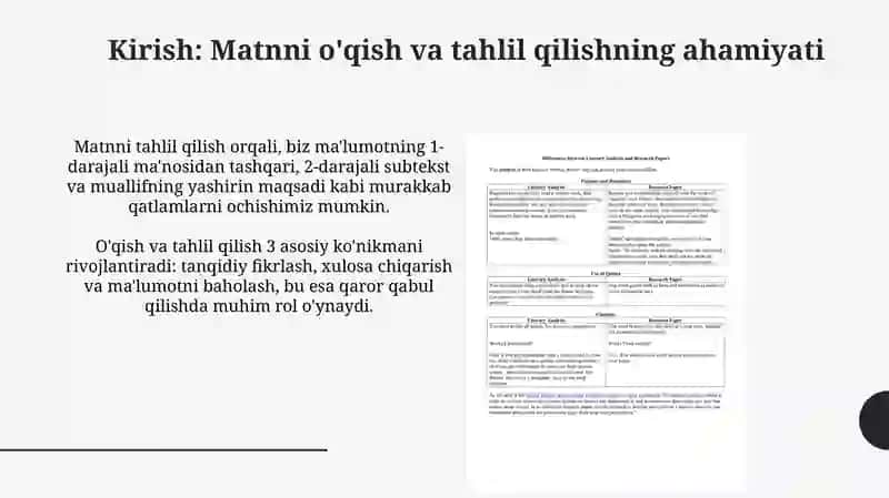 Matnni o'qish va tahlil qilish 3