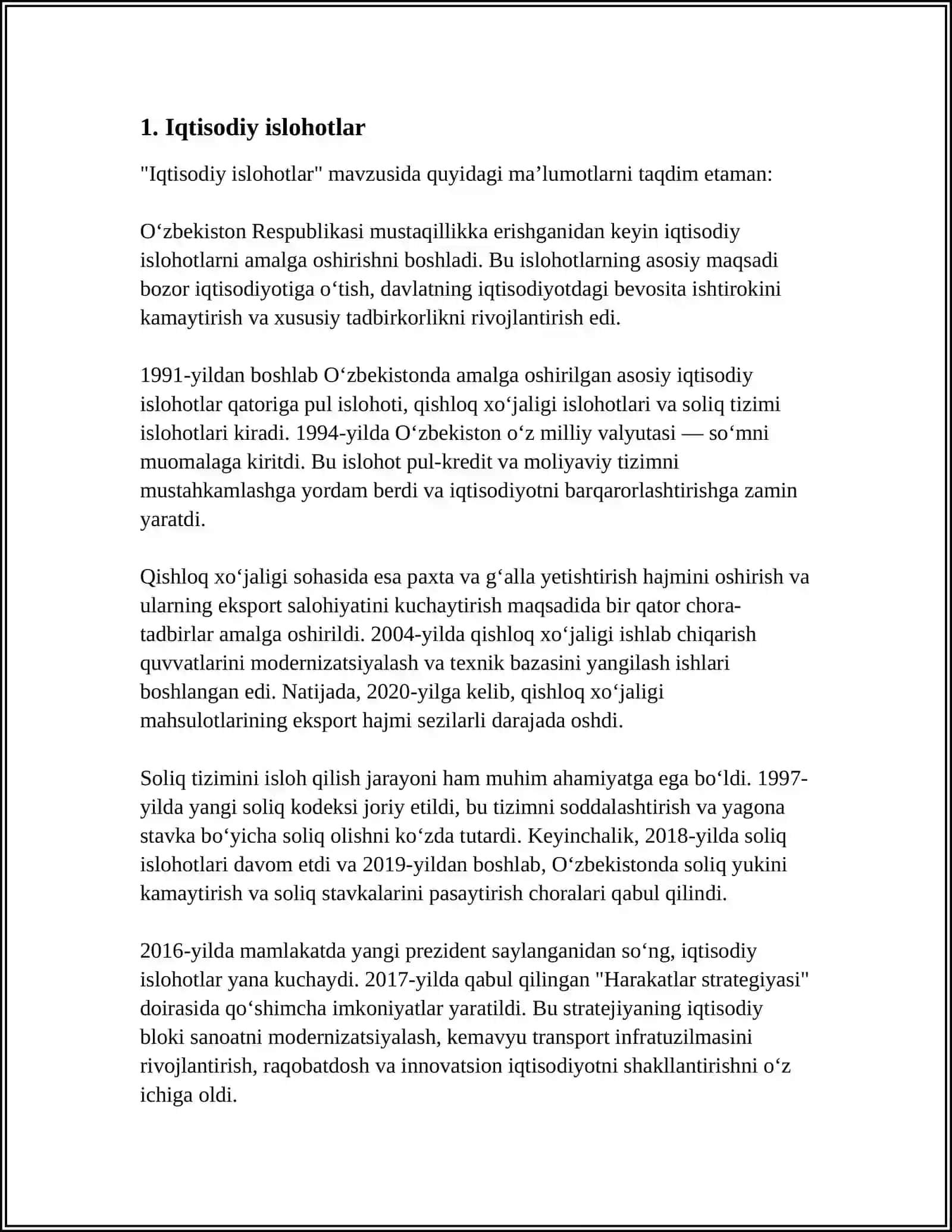 OʻZBEKISTONDA AMALGA OSHIRILAYOTGAN ISLOXOTLARNING YANGI BOSQICHLARI 3