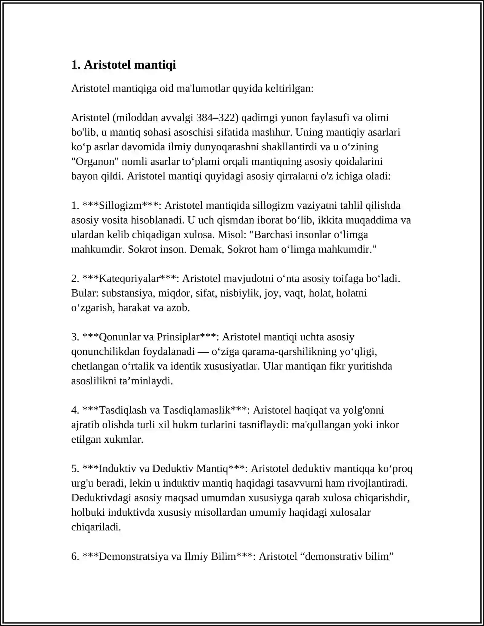 Aristotel mantiqi 3