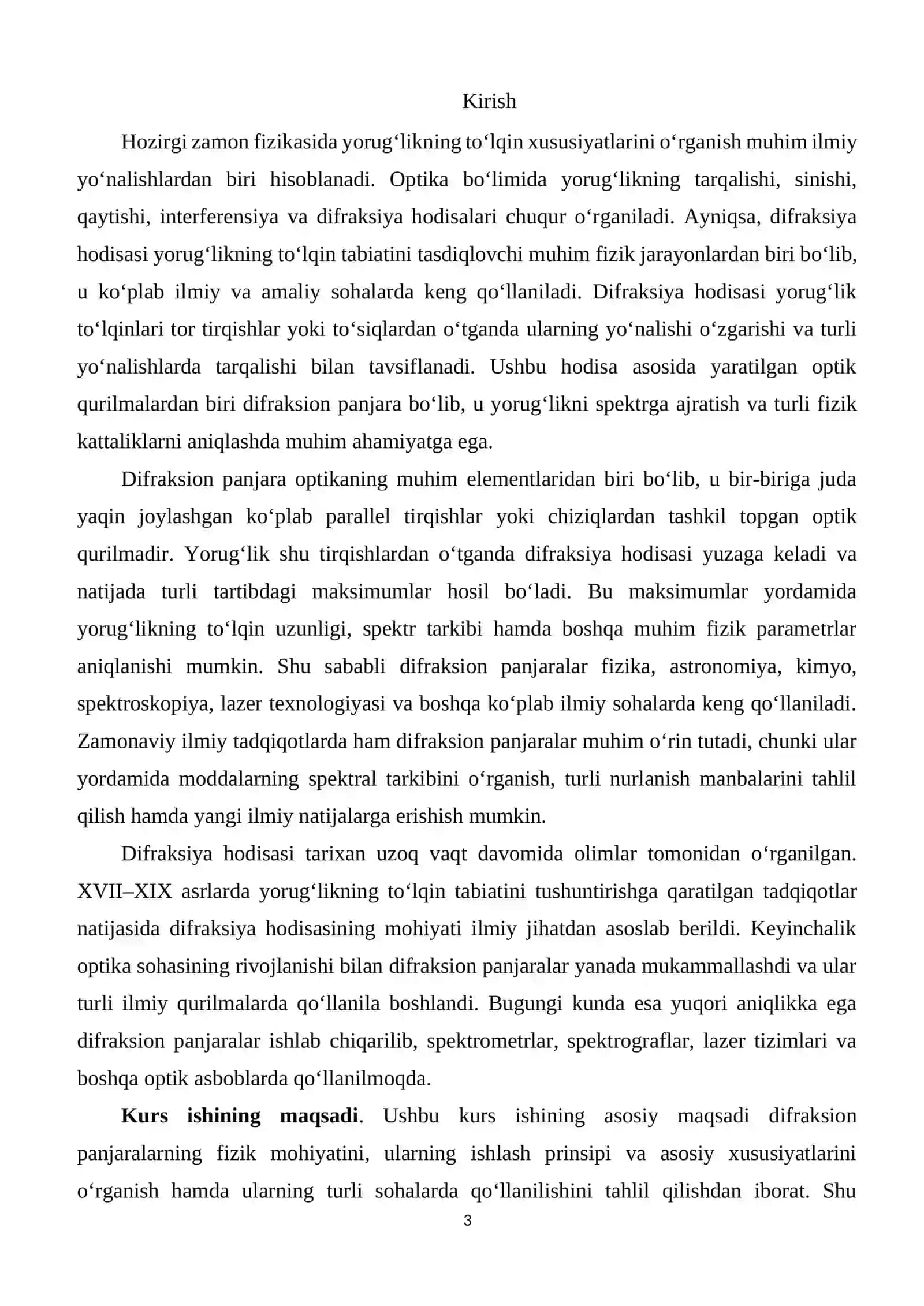 Difraksion panjaralar va ularning qo‘llanilishi 3