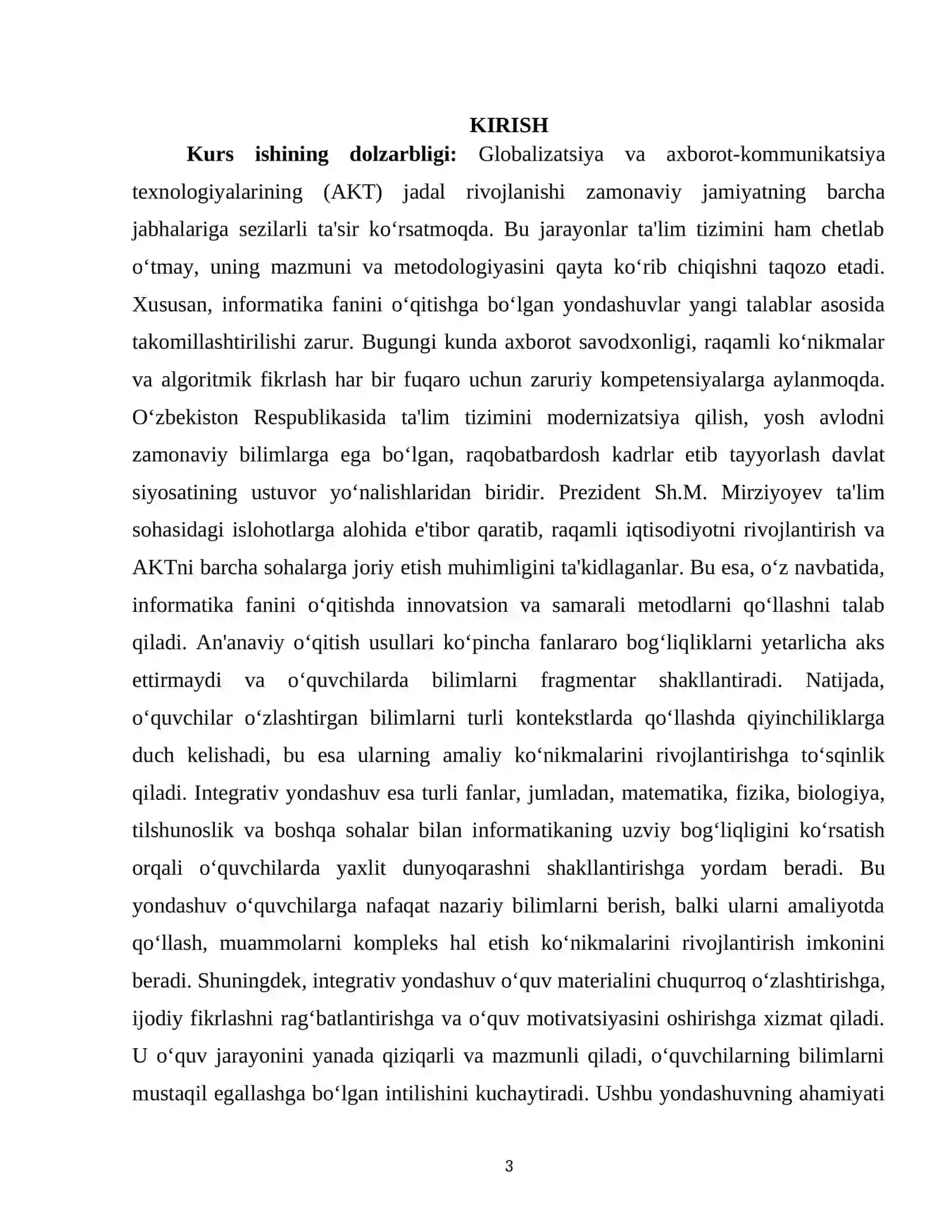 INFORMATIKA FANINI INTEGRATIV YONDASHUV ASOSIDA O'QITISH 3