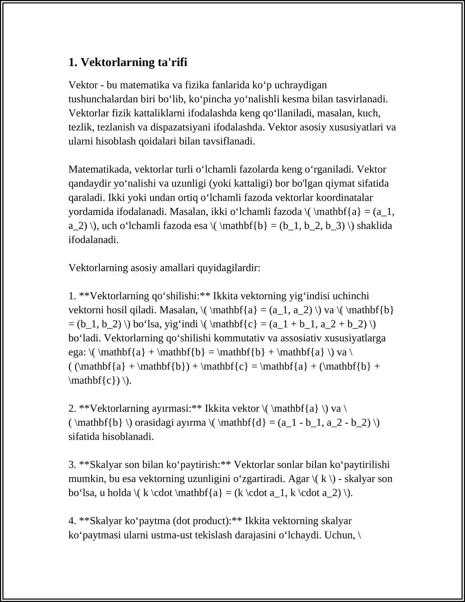 VEKTORLAR SISTEMASI 3