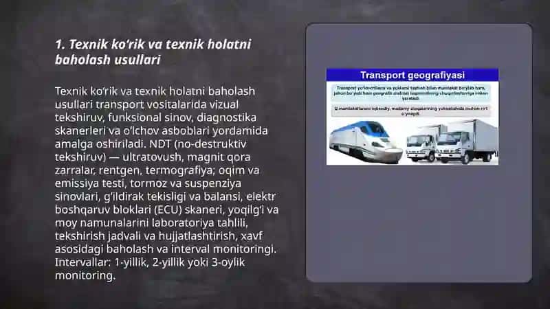 Transport vositalarining texnik holatini nazorat qilish 3