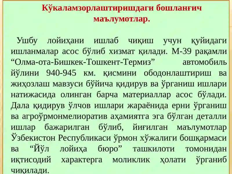 Автомобиль йўллари ёқаларини кўкаламзорлаштириш 3