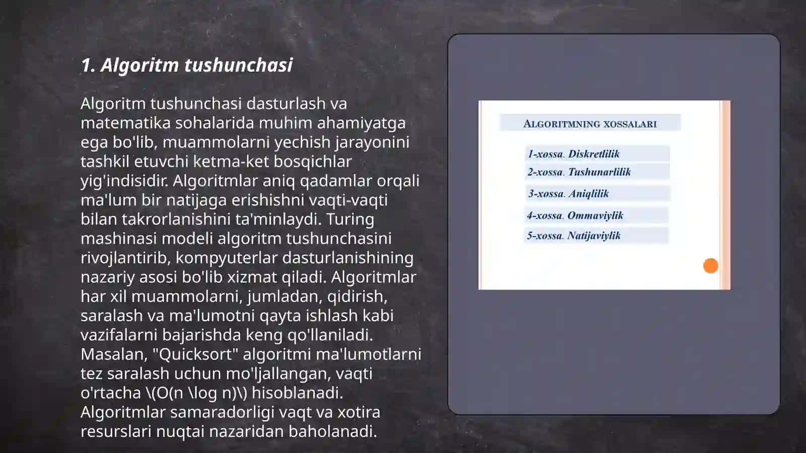 Algoritm tushunchasi va ulardan foydalanish 3