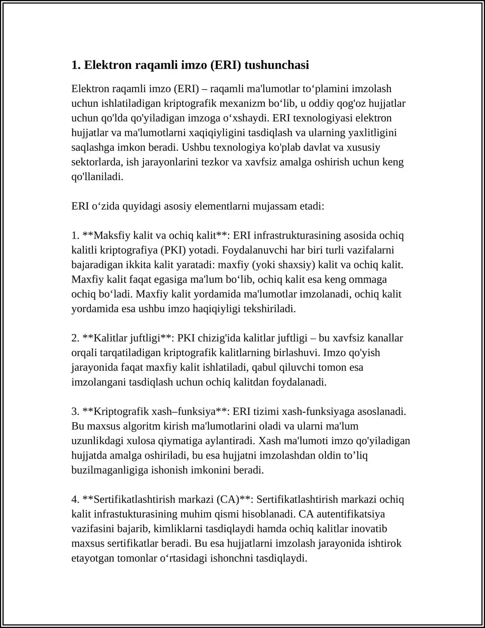 AXBOROT XAVFSIZLIGI FANIDAN ELEKTRON RAQAMLI IMZO 3