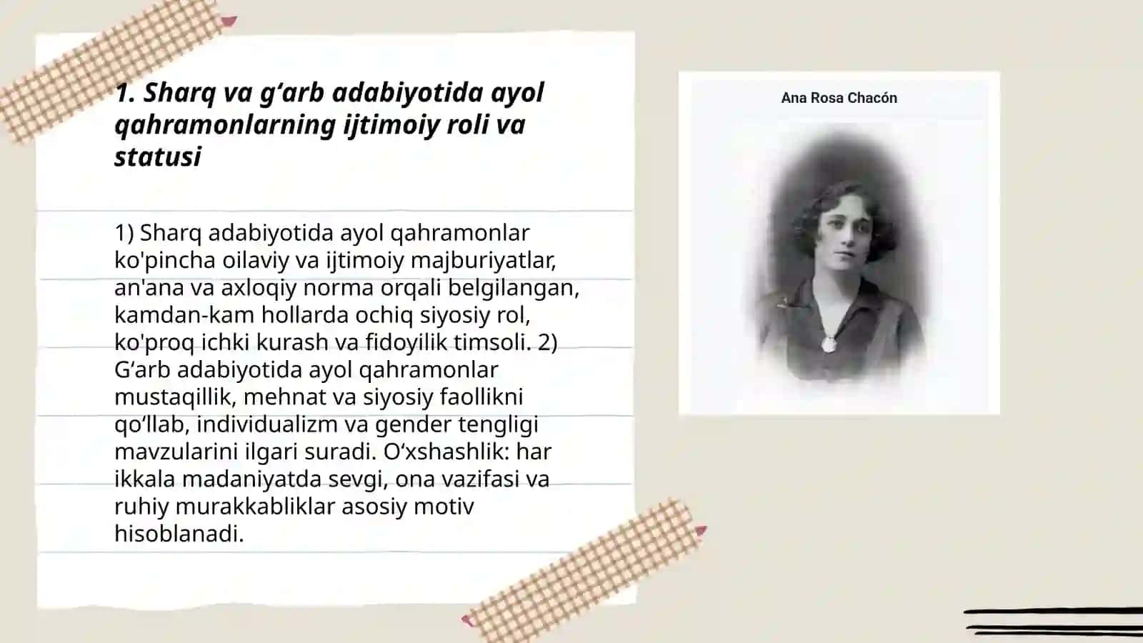 Jahon adabiyoti da sharq va gʻarb ayollari adabiyot da farqli va oʻxshash taraflari 3