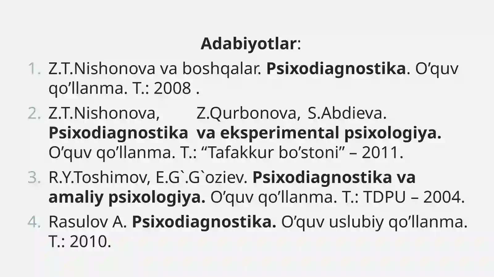 Psixodiagnostika predmeti, maqsadi va vazifalari 3
