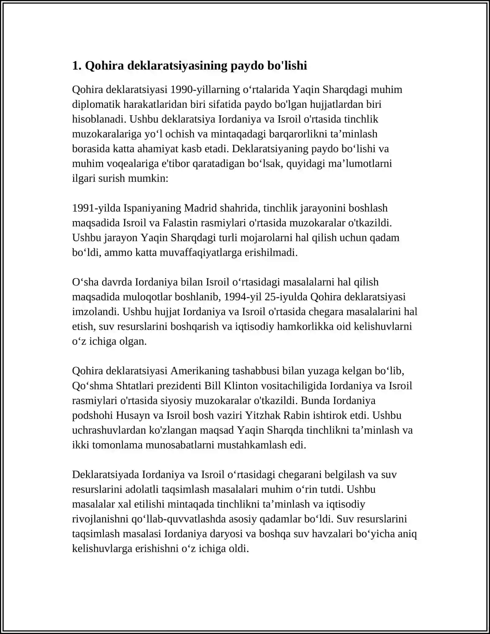 QOHIRA DEKLARATSIYASI TARIXI VA MAZMUNI 3