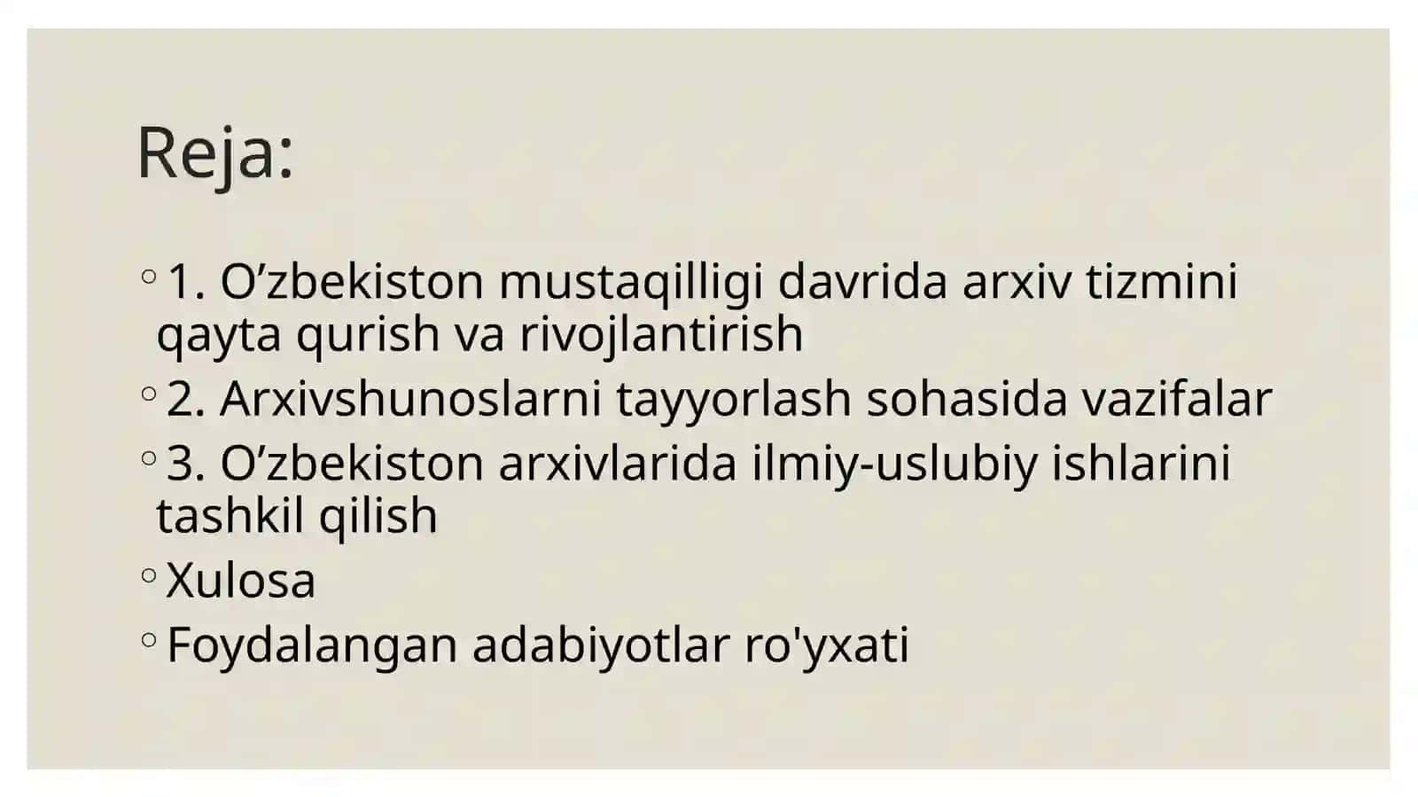 Mustaqillik yillaridagi arxiv sohasi boshqaruv tizimidagi tub o'zgarishlar 3
