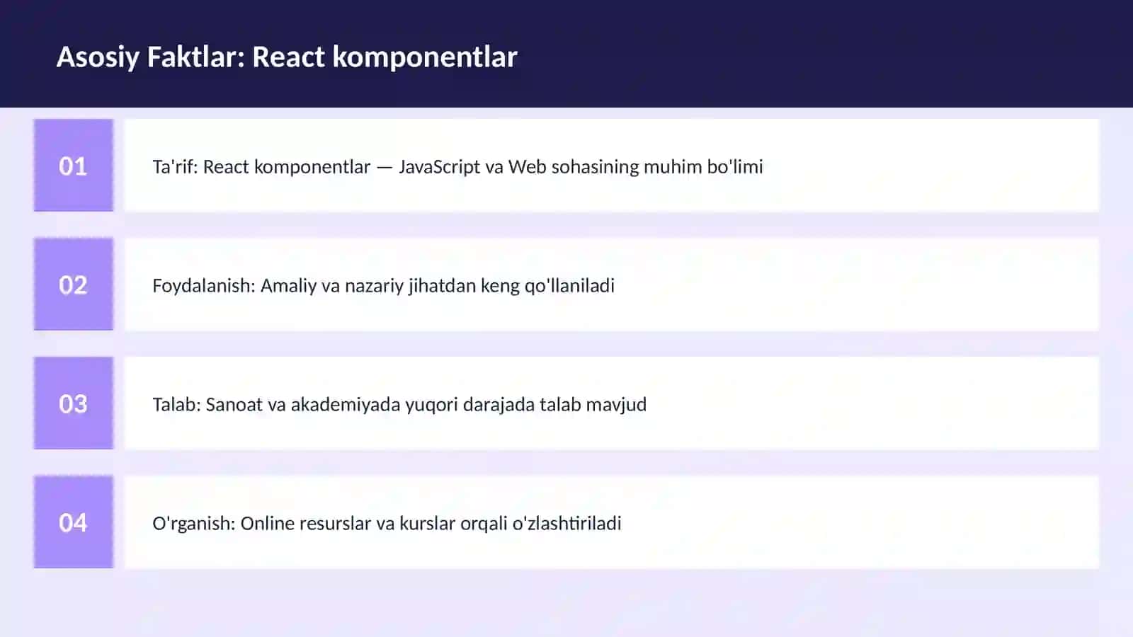 React komponentlar 3
