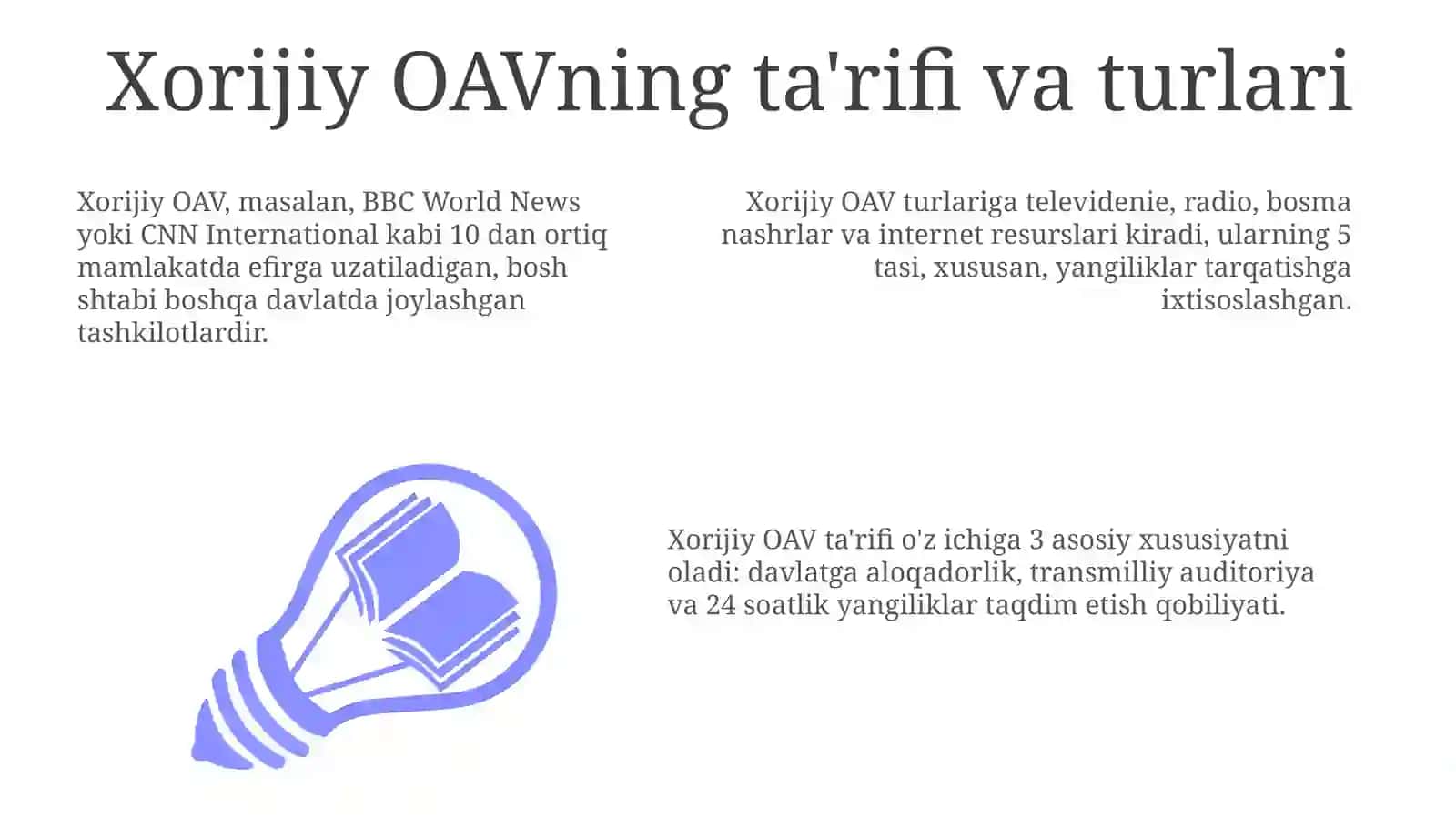 Xorijiy OAVning media makondagi oʻrni 3