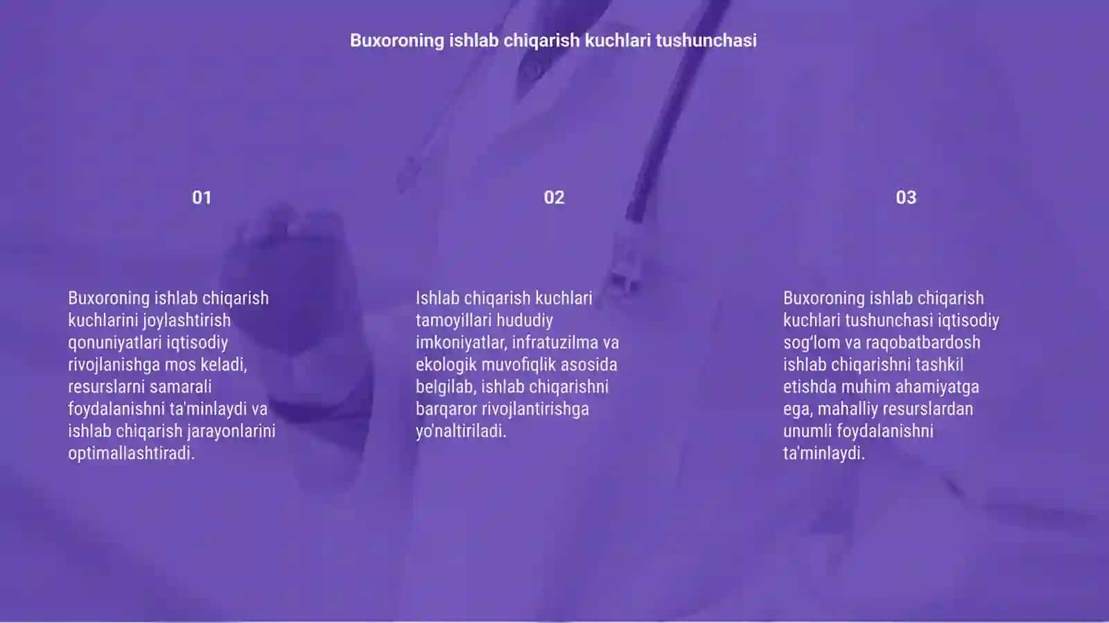 Buxoroning ishlab chiqarish kuchlarini joylashtirish qonuniyatlari va tamoyillari 3
