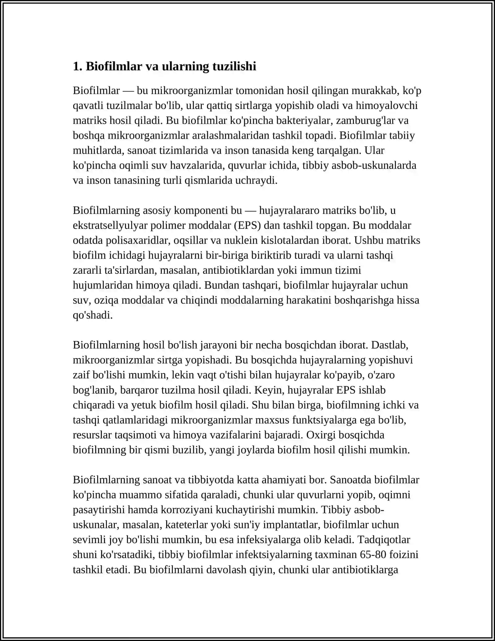 BAKTERYALARNING BIOPLYONKAHOSIL QILISHI. USING PRAKTIK AHAMIYATI 3