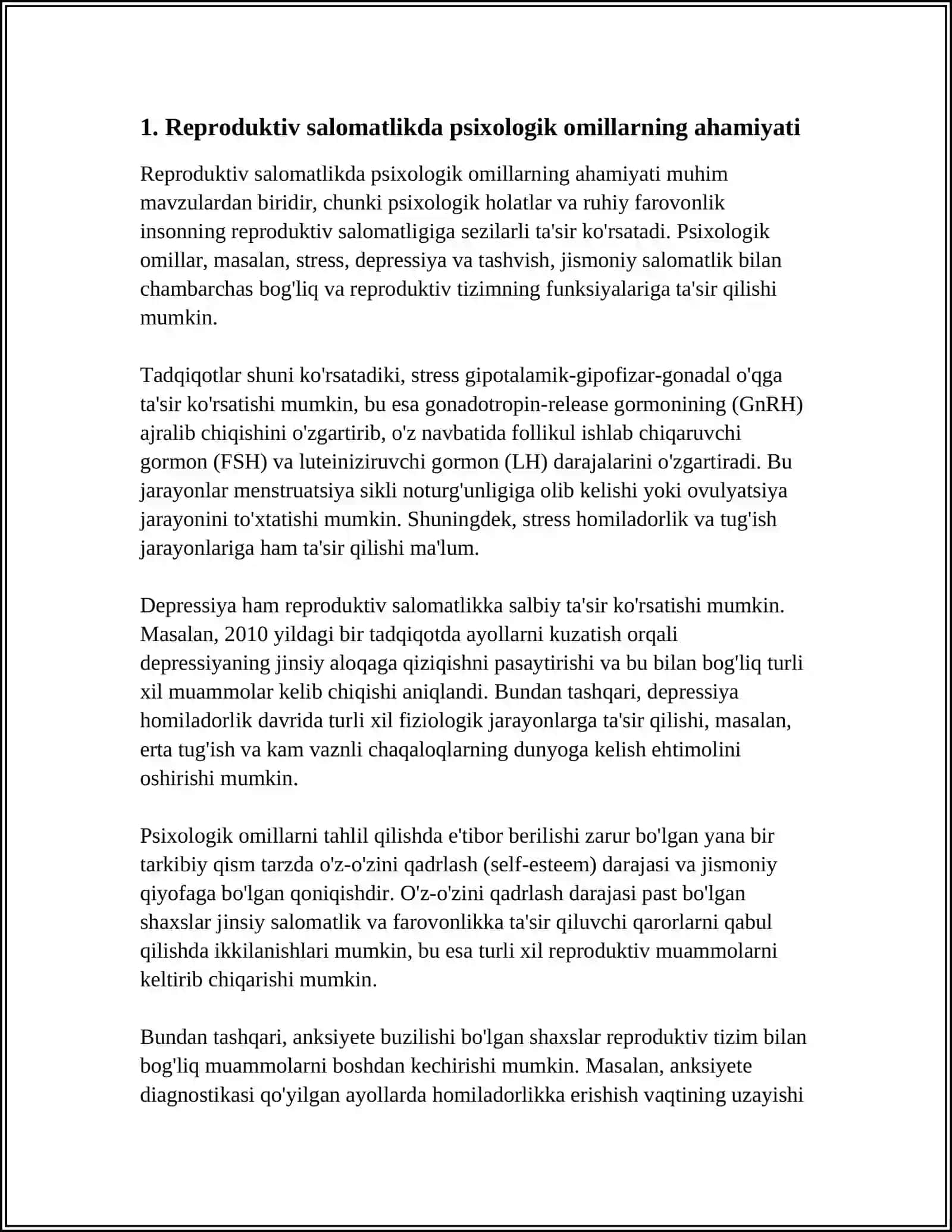 REPRODUKTIV SALOMATLIKDA PSIXOLOGIK OMILLARNING OʻRNI 3