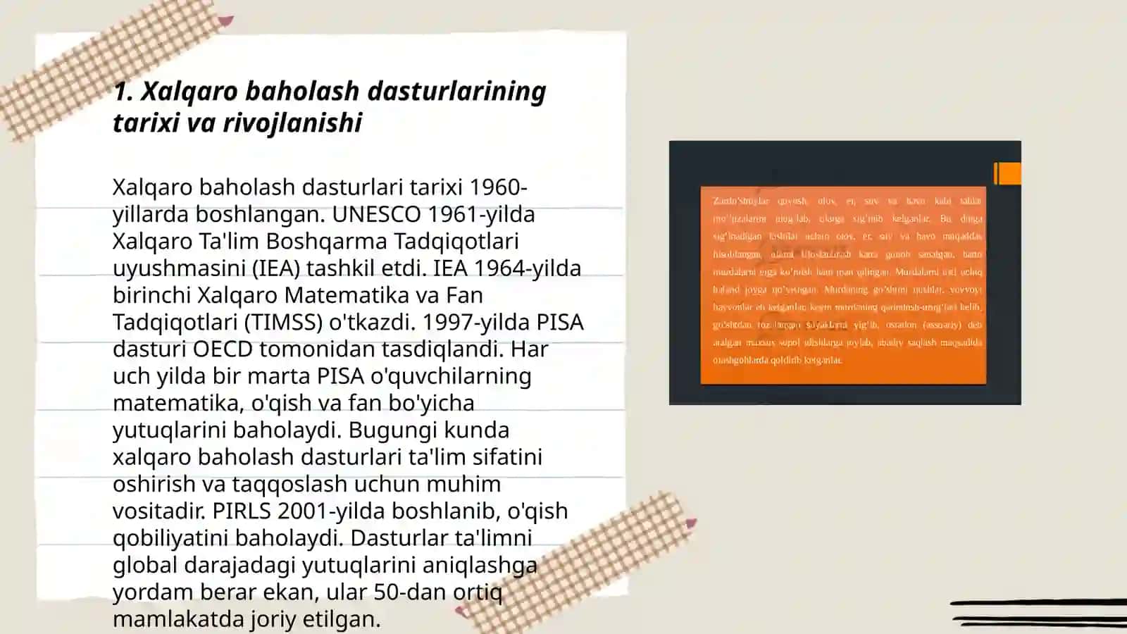 Xalqaro Baholash Dasturlari Tarixi va Rivojlanishi 3