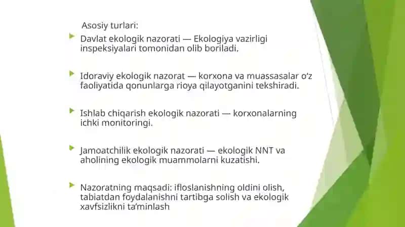 Ekologik nazorat, ekologik monitoring va ekologik ekspertiza 3