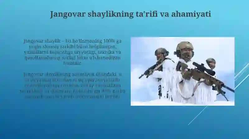 Jangovar tayyorgarlik va dala uquv mashg’ulotlari 3