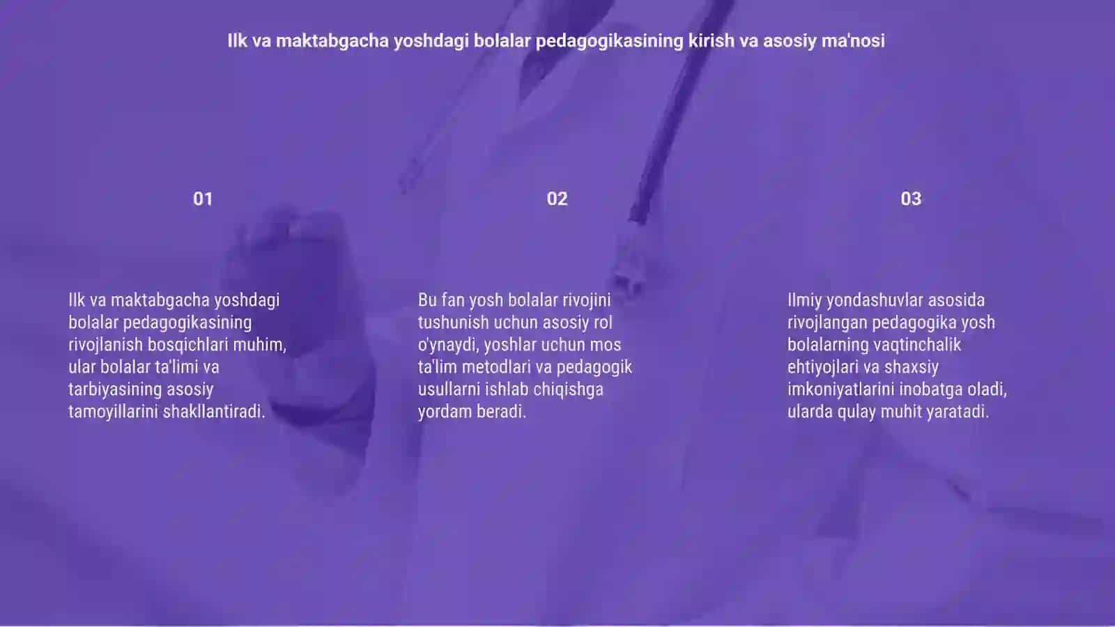 Ilk va maktabgacha yoshdagi bolalar pedagogikasini fan sifatida rivojlanish bosqichlari 3