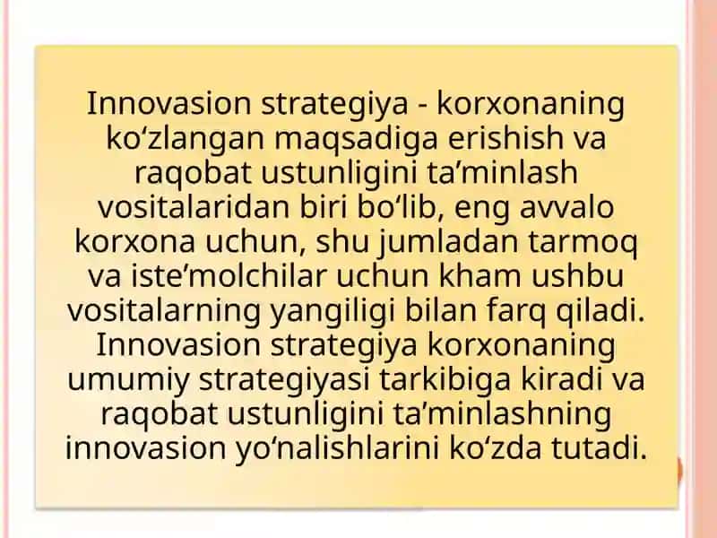 RAQOBATNING INNOVASIYALARNI TATBIQ ETISH STRATEGIYASI 3
