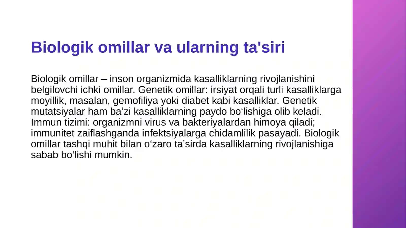 Inson patalogiyasida biologik va ijtimoiy ekologik omillarning tasiri 3