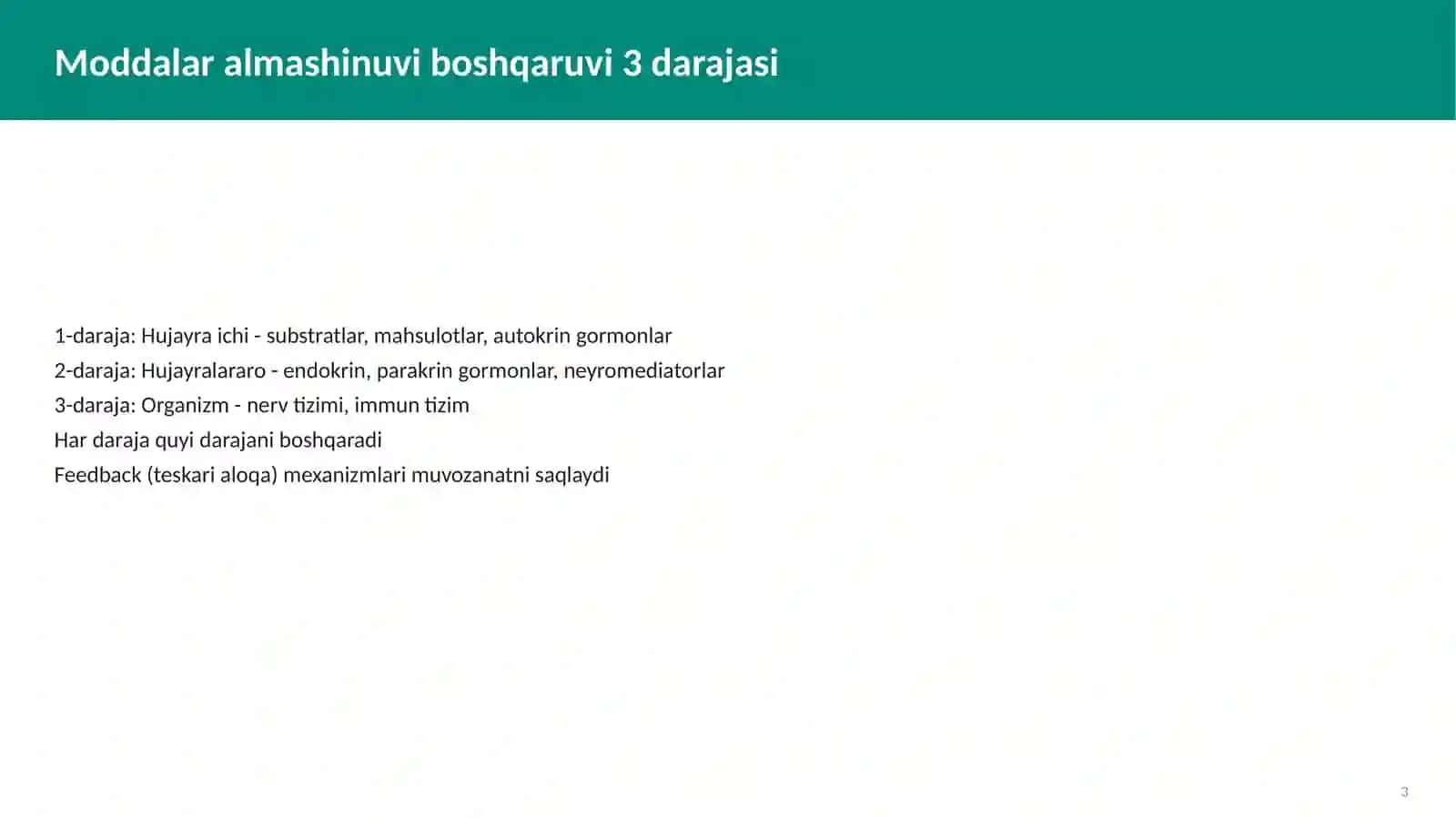 Moddalar Almashinuvini Boshqarilishi va Buzilishlari 3