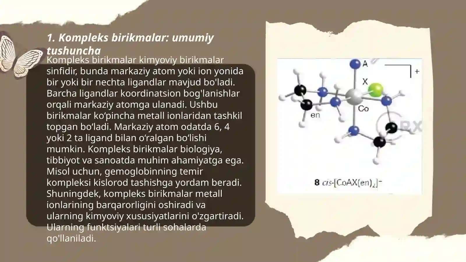 Kompleks birikmalar. Ichki kompleks birikmalar 3