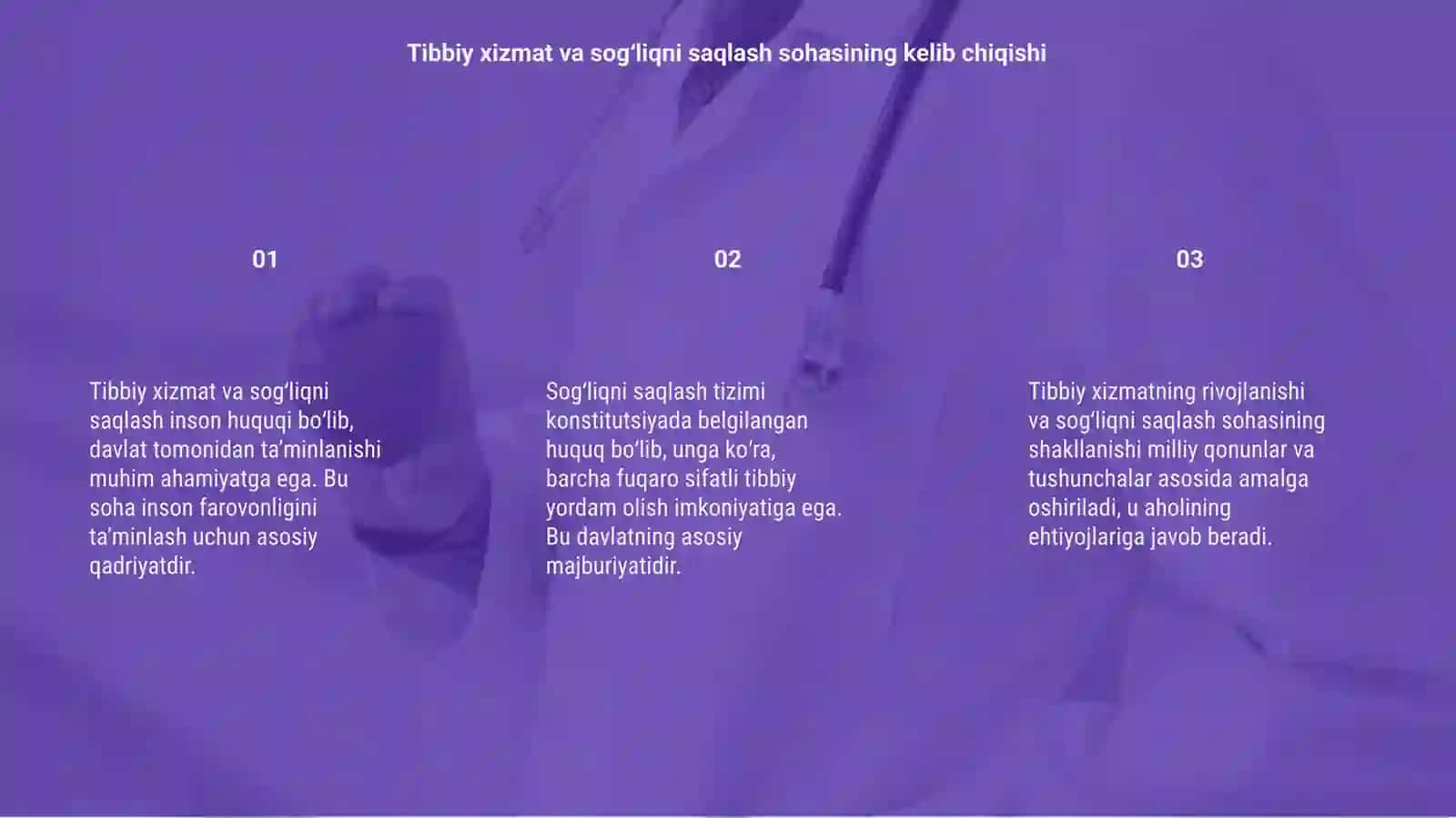 Tibbiy xizmat va sog‘liqni saqlashning konstitutsiyaviy asoslari 3