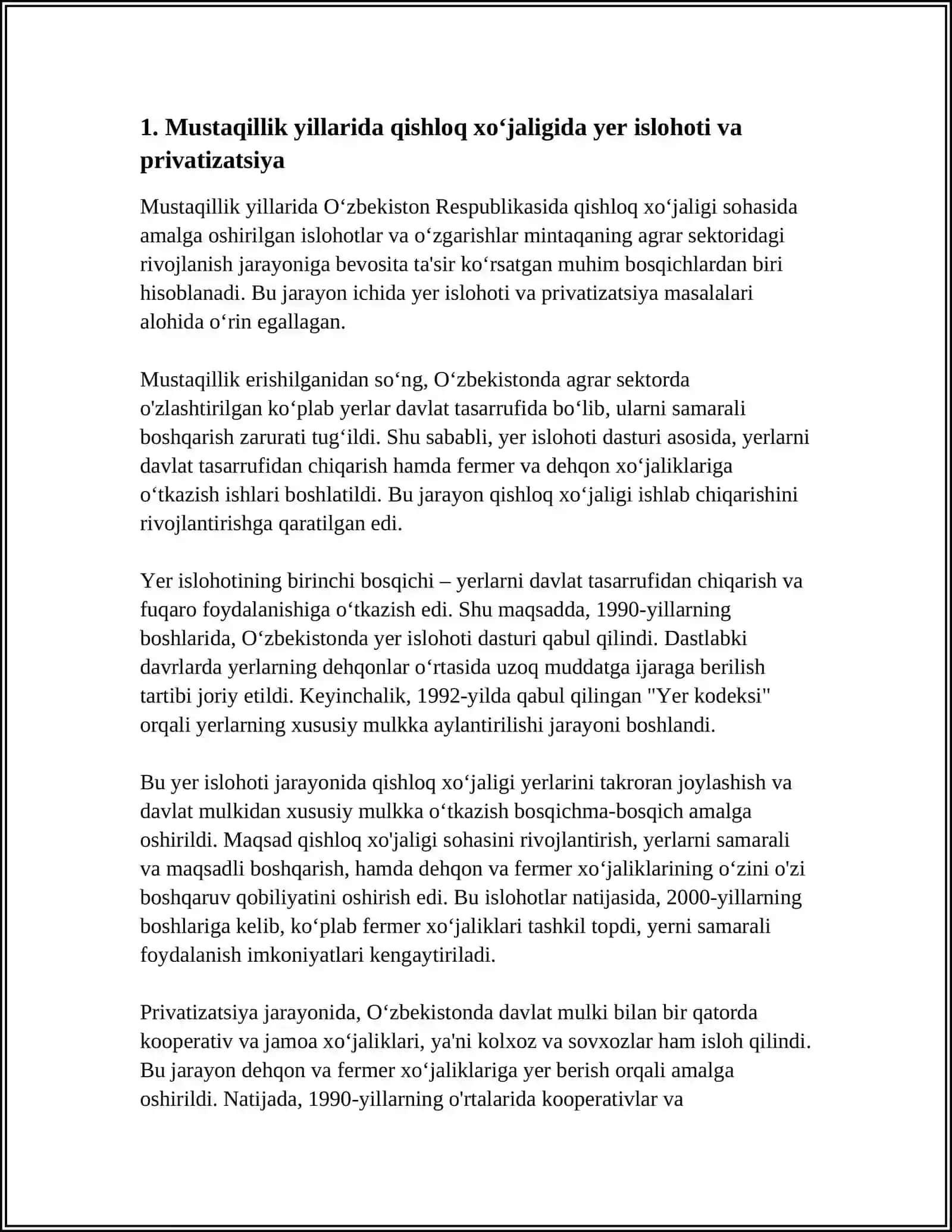 MUSTAQILLIK YILLARIDA QISHLOQ XOʻJALIGI VA SANOAT SOHASIDAGI OʻZGARISHLAR 3