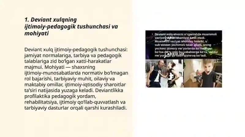 Deviant xulq ijtimoiy pedagogik muammo sifati 3