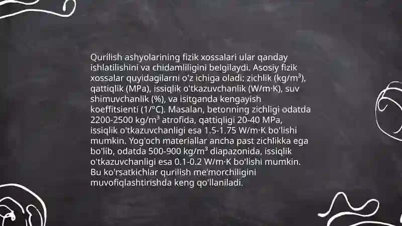 Qurilish ashyolarini xossalarini strukturalanish qonuniyatlariga bogʻliqligi va mutanosibligi 3