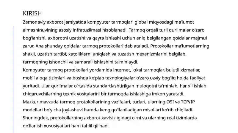 KOMPYUTER TARMOG’INING PROTOKOLLARI 3
