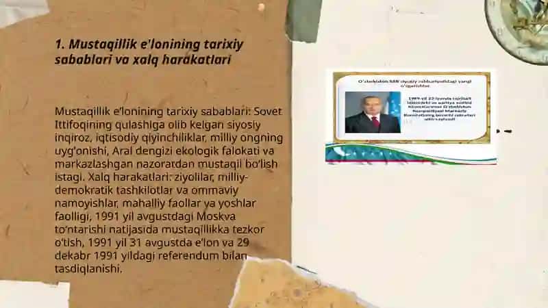 Mustaqil O'zbekiston Respublikasi Tashkil Topishining Tarixiy Ahamiyati 3