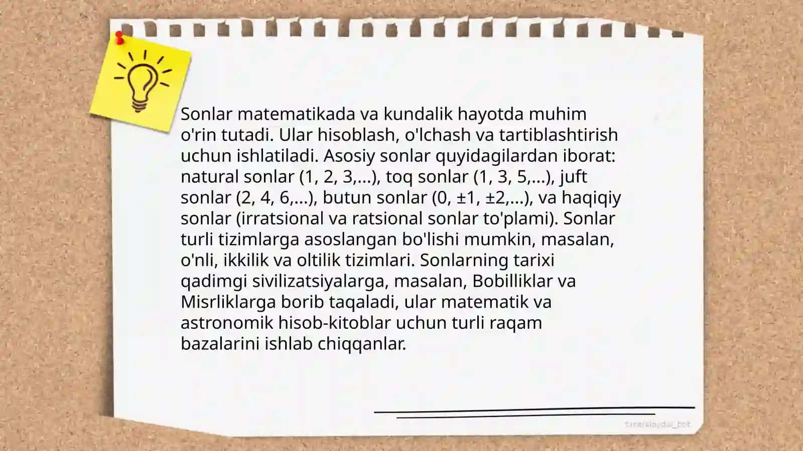 Sonlar matematikada va kundalik hayotda 3
